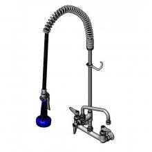 T&S Brass B-0133-A08-08 - EasyInstall Pre-Rinse, Spring Action, Wall Mount Base, 8'' Centers, 8'' Add-On