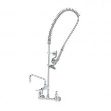 T&S Brass B-0133-ADF06-B - EasyInstall Pre-Rinse, Spring Action, Wall Mount, 8'' Centers, 6'' Add-On Fauc