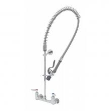 T&S Brass B-0133-CR-BJ - EasyInstall Pre-Rinse, 8'' Wall Mount Faucet, Ceramas, B-0107-J Spray Valve, 6'&apo