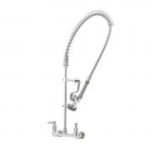 T&S Brass B-0133-CR-B - Pre-Rinse, EasyInstall, 8'' Wall Mount Faucet, Spring Action, Ceramas, B-0107, Wall Brac