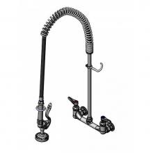 T&S Brass B-0133-R - EasyInstall Pre-Rinse, Spring Action, Wall Mount Base, 8'' Centers, PVC Hose