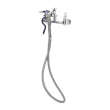 T&S Brass B-0167 - Spray Assembly, 8'' Wall Mount Base Faucet, VB Outlet, Angled Spray Valve, 68'&apos