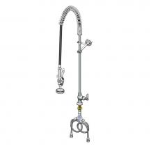 T&S Brass B-0173-BR - Pre-Rinse, Single Hole Base, Flex Hoses, Single Control, Wall Bracket, PVC Hose