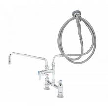 T&S Brass B-0175-04 - Pre-Rinse: 8'' Deck Mount Base, Add-On Fct w/ 12'' Swing Nozzle, Hose & An