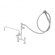 T&S Brass B-0177 - Spray Assembly, 8'' Deck Mount Base, 12'' Add-On Faucet, Angled Sprayer, VB &a