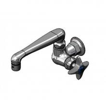 T&S Brass B-0216-CR - Single Pantry Faucet, Single Hole Base, Wall Mount, 6'' Cast Spout (0SC6), Cerama Cartri