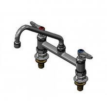 T&S Brass B-0220-166X-CRK - 8'' Deck Mount Mixing Faucet, CV-Ceramas, 9'' Swing Nozzle & Supply Nipple