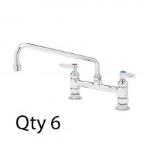 T&S Brass B-0221-M - Double Pantry Faucet, Deck Mount, 8'' Centers, 12'' Swing Nozzle (062X) (Qty.