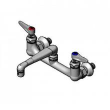 T&S Brass B-0234-EE - Double Pantry Faucet, Wall Mount, 8'' Centers, 6'' Cast Spout, EE Inlets