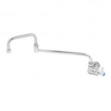 T&S Brass B-0260-CR-177F - Single Temp Wall Mount Faucet, Cerama Cartridge & 18'' Double-Joint Swing Nozzle