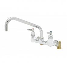 T&S Brass B-0290-PRISON - Big-Flo Mixing Faucet, 8'' Wall Mount, 12'' Swing Nozzle, Solid Brass Chrome-P