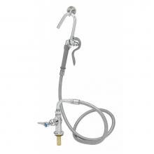 T&S Brass B-0305-102A - Single Pantry Base Faucet, 053A, B-0102-A Hose & Hook Nozzle, B-0104-D Wall Hanger Hook