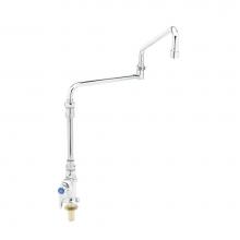 T&S Brass B-0319-04 - Single Pantry Faucet, Special 24'' Double-Joint Swing Nozzle, 7-5/8'' Extensio