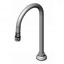 T&S Brass B-0523 - Rigid/Swive Gooseneck, Deck Mount, 2.2 GPM Aerator, 5-3/4'' Spread