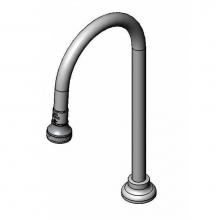 T&S Brass B-0524 - Rigid/Swivel Gooseneck, Deck Mount, Rosespray, 5-1/2'' Spread, 12-1/4'' Height