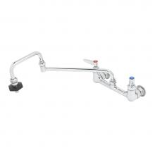 T&S Brass B-0597-LF20 - 8'' Wall Mount Mixing Fct, 18'' Double Jt Nozzle w/ 2.2 GPM Flow Control Swive