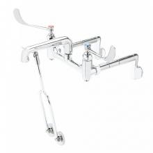 T&S Brass B-0652 - Service Sink Faucet, Wall Mount, Adjustable Centers, 6'' Wrist Handles, Built-In Stops