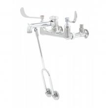 T&S Brass B-0657 - Service Sink Faucet, Wall Mount, 8'' Centers, Vacuum Breaker, Integral Stops, Wrist Hand