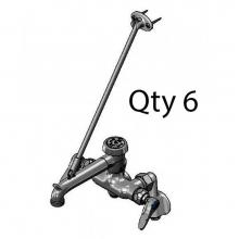 T&S Brass B-0667-POLM - Service Sink Faucet, Wall Mount, Adjustable Centers, Vac. Breaker, Polished (Qty. 6)