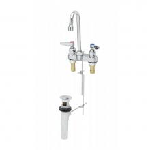 T&S Brass B-0873 - Lavatory Fct, Deck Mt, 4'' Centers, Swivel/Rigid Gooseneck, Aerator, Pop-Up Assembly