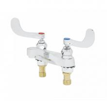 T&S Brass B-0890-QT - 4'' Centerset Mixing Faucet, 2.2 GPM Aerator, 4'' Wrist Action Handles, 1/4 Tu