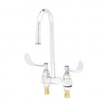 T&S Brass B-0892-122X - 4'' Medical Fct, Deck Mt, Swivel/Rigid Gooseneck, Stream Regulator, 4'' Wrist