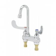 T&S Brass B-0892-AM - Medical Faucet, 4'' Deck Mount, Swivel Gooseneck, 4'' Handles w/ Anti-Microbia