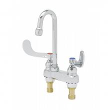 T&S Brass B-0892-F05 - Lavatory Faucet, Deck Mount, Swivel/Rigid Gooseneck, 0.5 GPM Spray Device, 4'' Handles