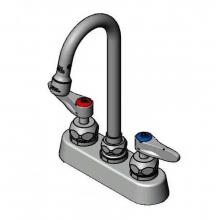T&S Brass B-1110-187XWSCR - 4'' Workboard Faucet, Deck Mount, Ceramas, Swivel Gooseneck, 1.5 GPM, Lever Handles