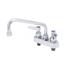 T&S Brass B-1111 - Workboard Faucet, Deck Mount, 4'' Centers, 8'' Swing Nozzle, Lever Handles