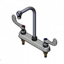 T&S Brass B-1120-04 - Workboard Faucet, 8'' Deck Mount, High-Arc Gooseneck, 4'' Wrist Handles, 2.2 G