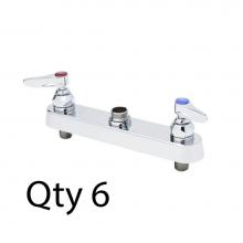 T&S Brass B-1120-LNM - Workboard Faucet, Deck Mount, 8'' Centers, Lever Handles, Less Nozzle (Qty. 6)