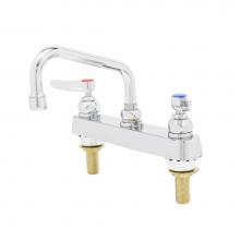 T&S Brass B-1121-XS - Workboard Faucet, Deck Mount, 8'' Centers, 8'' Swing Nozzle, Lever Handles, 2&