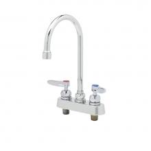 T&S Brass B-1141-CR - Workboard Faucet, 4'' Deck Mount, Ceramas, Swivel Gooseneck, 2.2 GPM Aerator, Lever Hand