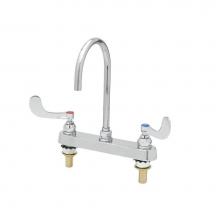 T&S Brass B-1142-QT5XPF15 - Workboard Faucet, 8'' Deck Mount, Eternas, B-WH4, Swivel Gooseneck, 1.5 GPM Flow, XS Inl