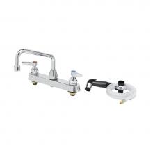 T&S Brass B-1172 - Workboard Faucet, Deck Mount, 8'' Centers, 8'' Swing Nozzle, Diverter, Hose &a