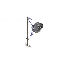 T&S Brass B-1433-CR-SC - Hose Reel Assembly, Opened 50'' Hose Reel, Exposed Piping & Accessories