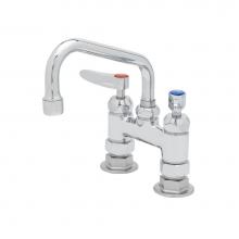 T&S Brass B-2283-CR - Double Pantry Faucet, Deck Mount, 4'' Centers, 6'' Swing Nozzle, 1/2'&apo