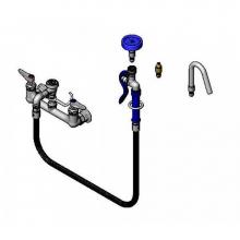 T&S Brass B-2312-CR - Pot & Kettle Filler, 8'' Wall Mount, Vacuum Breaker, 44'' Hose w/ Quick-Co