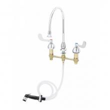 T&S Brass B-2347-07 - Medical Faucet w/ 7' Sidespray, 8'' Centers, Gooseneck w/ Rosespray, 4''