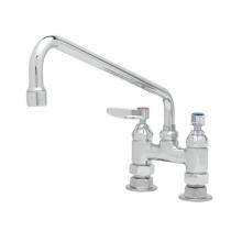 T&S Brass B-2390 - 4'' Deck Mount Mixing Faucet, 14'' Swing Nozzle, 1/2'' NPT Female In