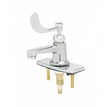 T&S Brass B-2460 - Lavatory Faucet: Single Temp, Cerama, Decor Wrist-Action Handle, VR Aerator, Deckplate