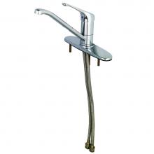 T&S Brass B-2731-LH - Single Lever Faucet, 6'' Handle, 9'' Spout, Swivel Base, Flexible Supplies, 10