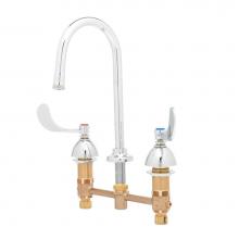 T&S Brass B-2850-WH4 - Lav Faucet, Concealed Bdy, 8'' Cntrs, Comp Cart, 4'' Wrist Action Handles, Rig
