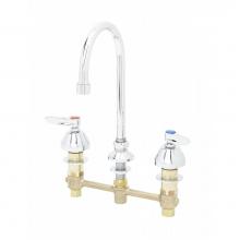 T&S Brass B-2850 - Lav Faucet, Concealed Bdy, 8'' Centers, QT Eterna Cart, Lever Handles, Rigid/Swivel GN