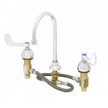 T&S Brass B-2865-05-133XA - Medical Faucet, 12'' SS Flex Lines, Swivel/Rigid GN, B-0199-01 Aerator, Wrist Handles