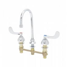 T&S Brass B-2866-05-AM - Medical Faucet, 8'' Centers, Swivel/Rigid Gooseneck, 4'' Handles w/ Anti-Micro
