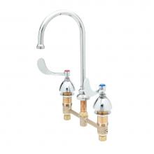 T&S Brass B-2866-05-LF08 - Widespread Faucet, 8'' Deck Mount, 4'' Handles, Swivel Gooseneck & 1.5 GPM