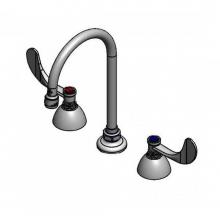 T&S Brass B-2866-05-LF12 - Concealed Widespread Faucet, 8'' Centers, 6'' Swivel Gooseneck, 1.2 GPM Lamina