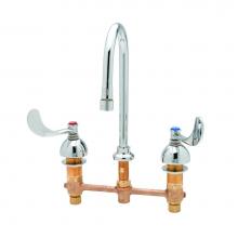 T&S Brass B-2867-04-WS - Medical Faucet, Deck Mount, Concealed Body, Rigid/Swivel GN, 4'' Handles & 1.5 GPM A